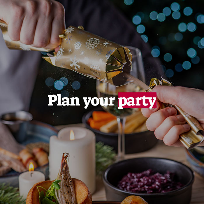 Make a group booking. Christmas at The Sindercombe Social in outlet-town]